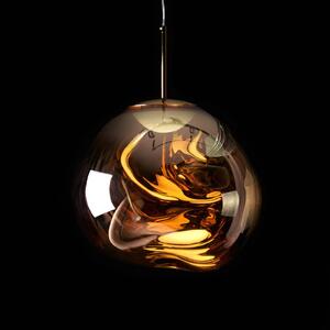 Tom Dixon LED lógó lámpa Melt Mini, Ø 28 cm, arany, dimmelhető, Sárgaréz / arany, Nappali / Étkező, Műanyag, Dizájn