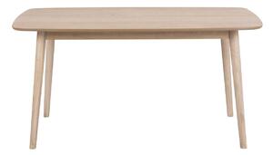 Asztal Oakland D103, Fehérített tölgy, 75.5x80x150cm, Közepes sűrűségű farostlemez, Természetes fa furnér, Váz anyaga, Tölgy