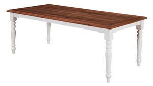 Asztal Bloomington 184, Barna, Fehér, 76x100x200cm, Asztallap anyaga, Váz anyaga