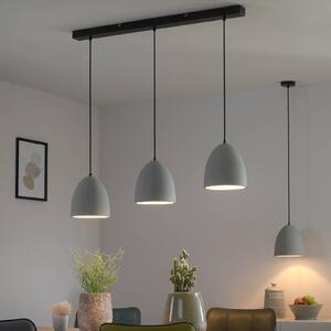 Paul Neuhaus függőlámpa Eton, 3.flg., 100 cm, beton, G9, dimmelhető, Alu / szürke / cink, Nappali / Étkező, Beton