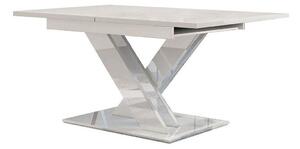 Asztal Goodyear 103, Fényes fehér, 76x80x140cm, Hosszabbíthatóság, Laminált forgácslap