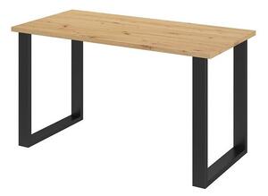 Asztal Tucson 136, Fekete, Artisan tölgy, 75x67x138cm, Laminált forgácslap, Fém