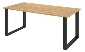 Asztal Tucson 139, Artisan tölgy, Fekete, 75x90x185cm, Laminált forgácslap, Fém