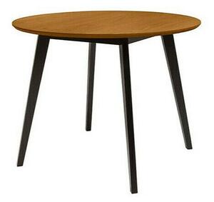 Asztal Boston 375, Világos arany vörösfenyő, Fekete, 76cm, Természetes fa furnér, Váz anyaga, Bükkfa