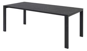 Asztal Oakland 788, Fekete, Matt fekete, 75x90x200cm, Üveg, Kerámia, Fém