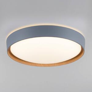 Q-Smart-Home Paul Neuhaus Q-EMILIA LED mennyezeti világítás, szürke/fa, dimmelhető, Alu / szürke / cink, Nappali / Étkező, fém