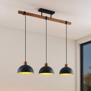 Lindby Flurin függőlámpa, 3 lámpás, 107cm, fekete, fém, dimmelhető, Fekete, Nappali / Étkező, fém, Modern