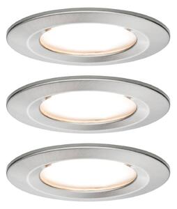 Paulmann LED süllyesztett spot Nova Coin 3 vas kerek dimmelhető, dimmelhető, Alu / szürke / cink, Folyosó, Alumínium, Modern