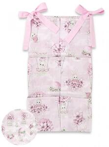 Baby Shop zsebes tároló - rózsaszín virágos nyuszi