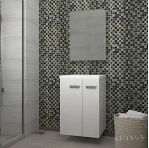 PIRAMIDA EURIDIKA 50L fali / álló fürdőszobabútor öntött műmárvány mosdókagylóval 50 X 38 cm