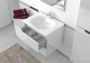 PIRAMIDA EURIDIKA fali függesztett fürdőszobabútor öntött márvány mosdókagylóval 65 cm