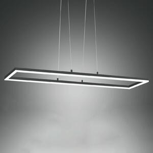 Fabas Luce LED függő lámpa Bard, 92x32 cm, antracit, dimmelhető, Fekete, Nappali / Étkező, fém, Modern