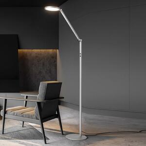 Fabas Luce LED állólámpa Regina, 1 izzós, alumínium, dimmelhető, Alu / szürke / cink, Nappali / Étkező, fém, Modern