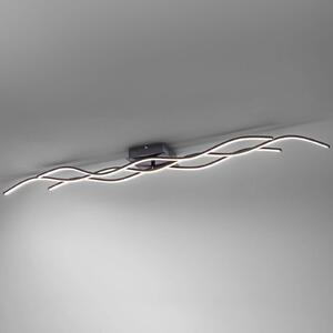 JUST LIGHT. GmbH LED mennyezeti lámpa Wave 3000 K 137,5x16cm fekete, Fekete, Nappali / Étkező, fém, Modern