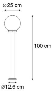 Modern kültéri lámpaoszlop acél 100 cm rozsdamentes acél - Sfera