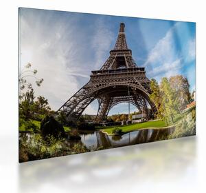 Üveg kép - Eiffel-torony színes (70x50 cm)
