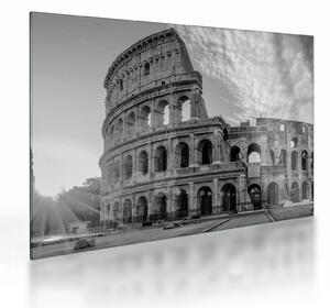 Üveg kép - Colosseum Rómában, fekete-fehér (70x50 cm)