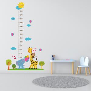 Falmatrica "Gyerekmérő - zsiráf elefánttal" 177x100cm