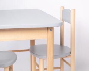 Asztal és szék készlet - Egyszerű - szürke Grey set - 1x asztal + 1x szék