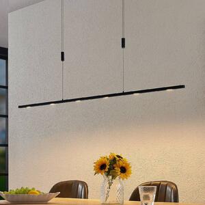 Lucande LED-es függőlámpa Stakato, 140 cm, 6 lámpás, fényerőszabályzóval,, dimmelhető, Fekete, Nappali / Étkező, fém, Modern
