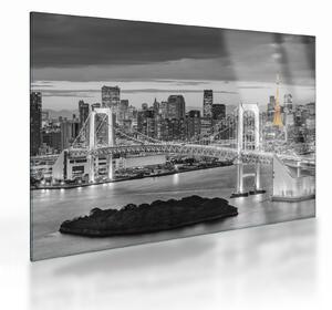 Üveg kép - A nagyváros a sárga toronnyal (70x50 cm)