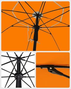 Nyolcszögletű napernyő 200 cm, összecsukható hordtáskával, narancssárga színben
