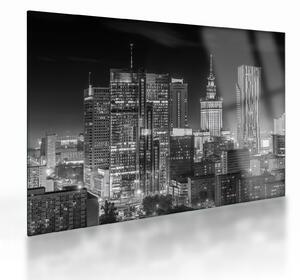 Üveg kép - Fekete-fehér New York (70x50 cm)