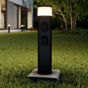 Lucande LED talapzati lámpa Corban, szürke, konnektoros, IP44