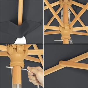 Kerti napernyő téglalap alakú 2 x 1 m, dönthető mechanizmussal, szürke