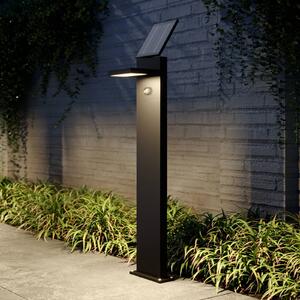 Lucande LED napelemes lámpa Silvan, 100cm, érzékelő, antracit, Fekete, Alumínium, Modern