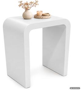 AKORD Furniture Factory CREMA Dohányzóasztal MDF Fehér Lekerekített Élekkel