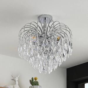 Lindby mennyezeti lámpa Silino, szürke, fém, Ø 40cm, E14, dimmelhető, Króm / ezüst, Nappali / Étkező, fém, Modern