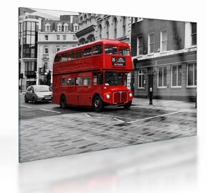Üveg kép - London busszal (70x50 cm)