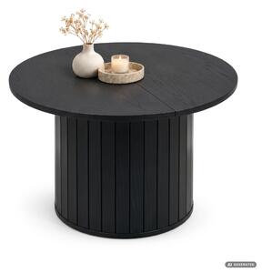 AKORD Furniture Factory NUBO Kerek Dohányzóasztal MDF Fekete Rovátkolt Alappal