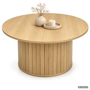 AKORD Furniture Factory NUBO Kerek Dohányzóasztal MDF Természetes Fa Rejtett Tárolóval