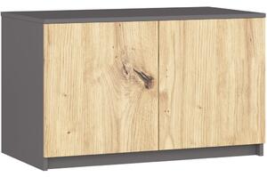 AKORD Furniture Factory CLP S90 Szekrénybővítő Laminált Lap Grafit Szürke / Artisan Tölgy 2 Ajtós