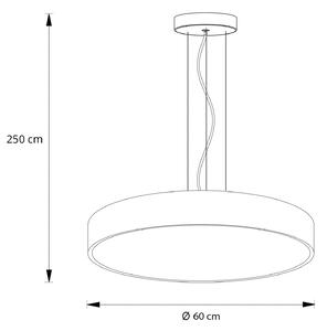 Arcchio LED-es függőlámpa Vanida, fehér, Ø 60 cm, fel/le, dimmelhető, Fehér / opál, Konyha, Alumínium, Modern