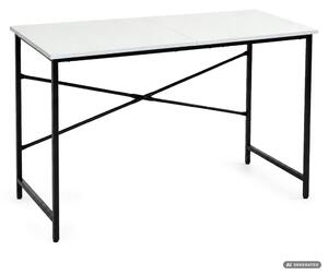 AKORD Furniture Factory Simple Számítógépasztal Fehér Fekete Fémvázzal Ipari Stílusú