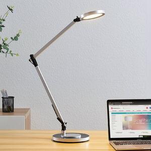 Lindby Rilana LED íróasztal lámpa dimmerrel, dimmelhető, Alu / szürke / cink, Dolgozószoba / Iroda, fém, Modern