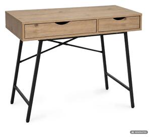 AKORD Furniture Factory RAX Számítógépes Íróasztal Forgácslap Artisan Tölgy Fekete Lábak Ipari Stílus 2 Fiókkal