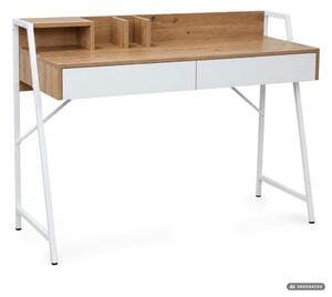 AKORD Furniture Factory ORIX Számítógépes Íróasztal Dió Artisan Fehér Lábakkal Ipari Stílus