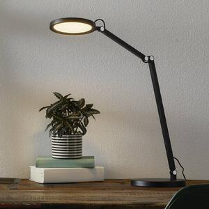 Fabas Luce LED íróasztal lámpa Regina fényerősz., fekete, dimmelhető, Fekete, Dolgozószoba / Iroda, fém, Modern