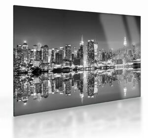 Üveg kép - New York, fekete-fehér (70x50 cm)
