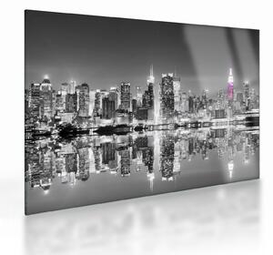 Üveg kép - New York és a lila felhőkarcoló (70x50 cm)