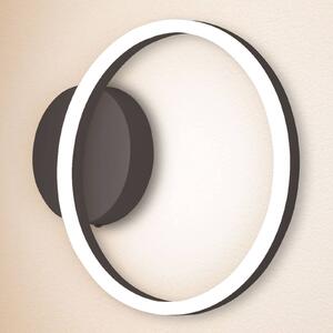 Fabas Luce Giotto LED fali lámpa, egyégős, fekete, dimmelhető, Fekete, Nappali / Étkező, fém, Modern