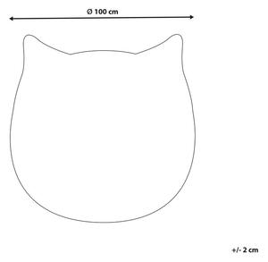 Szürke macskás gyerekszobaszőnyeg ⌀ 100 cm KITTY