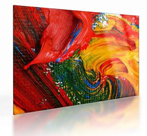Üveg kép - Kékítő absztrakció ecsettel (70x50 cm)