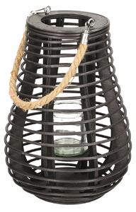 Vela rattan lámpás 33 cm fekete