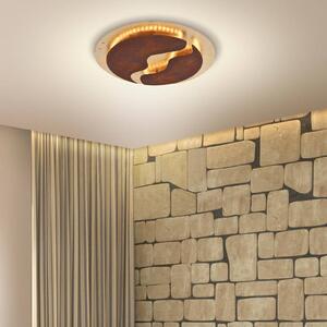 Paul Neuhaus LED mennyezeti lámpa Nevis, kerek, Ø50cm, bar.-ar., dimmelhető, Barna / rozsda, Nappali / Étkező, fém, Modern