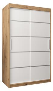 VERONA 1 120 tolóajtós szekrény, 120x200x62, dub artisan/fehér